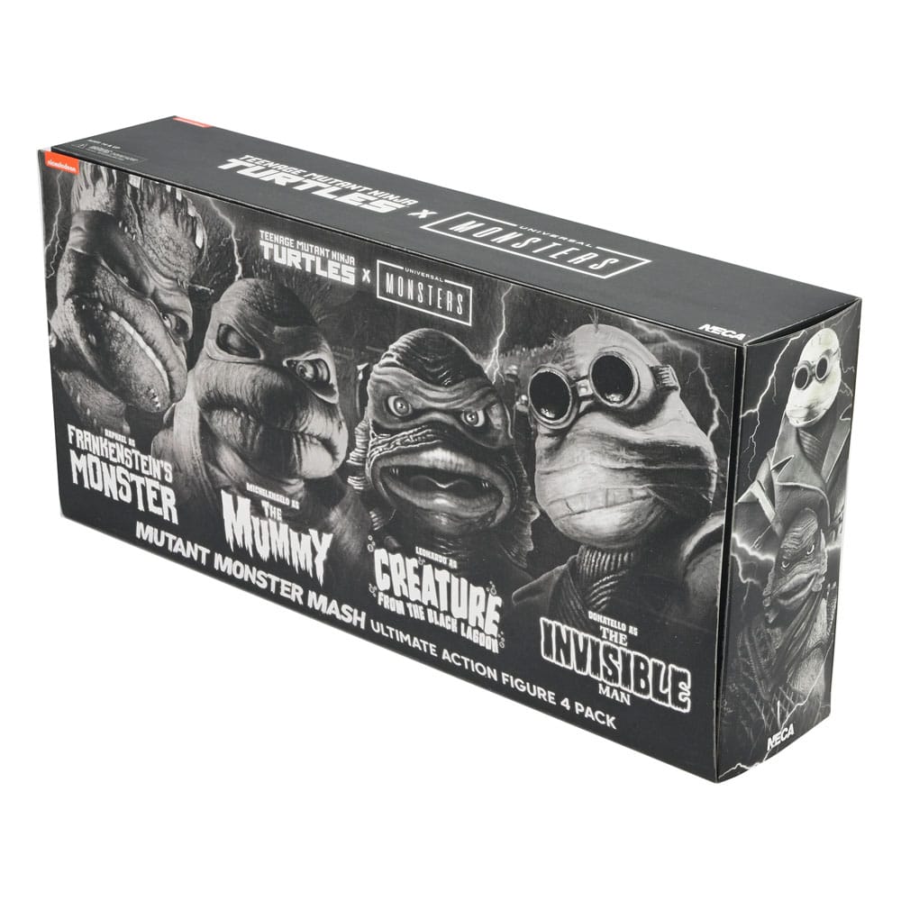 Universal Monsters x Teenage Mutant Ninja Turtles pack de 4 Figuras Turtles Black & White 18 cm