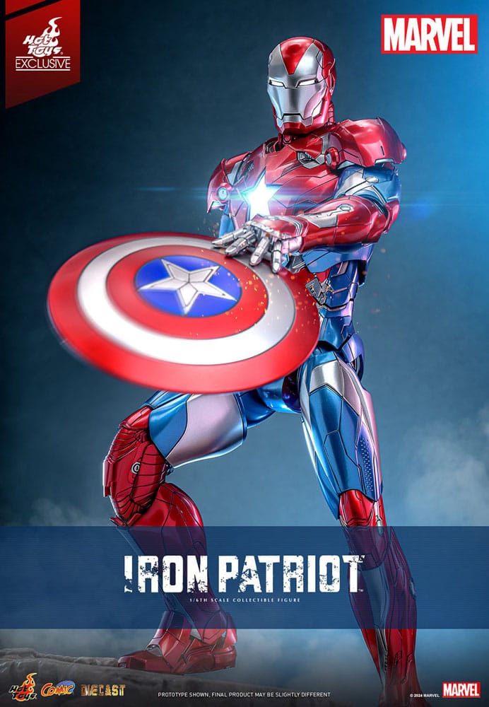 Marvel Figura Diecast Comic Masterpiece 1/6 Iron Patriot Hot Toys Exclusive 32 cm