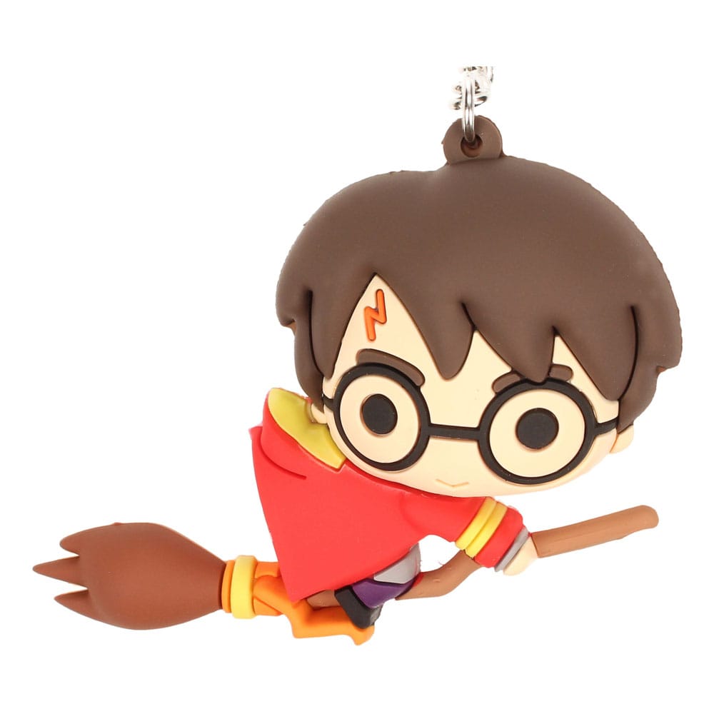 Harry Potter Llavero Caucho Harry Potter & Broomstick 7 cm