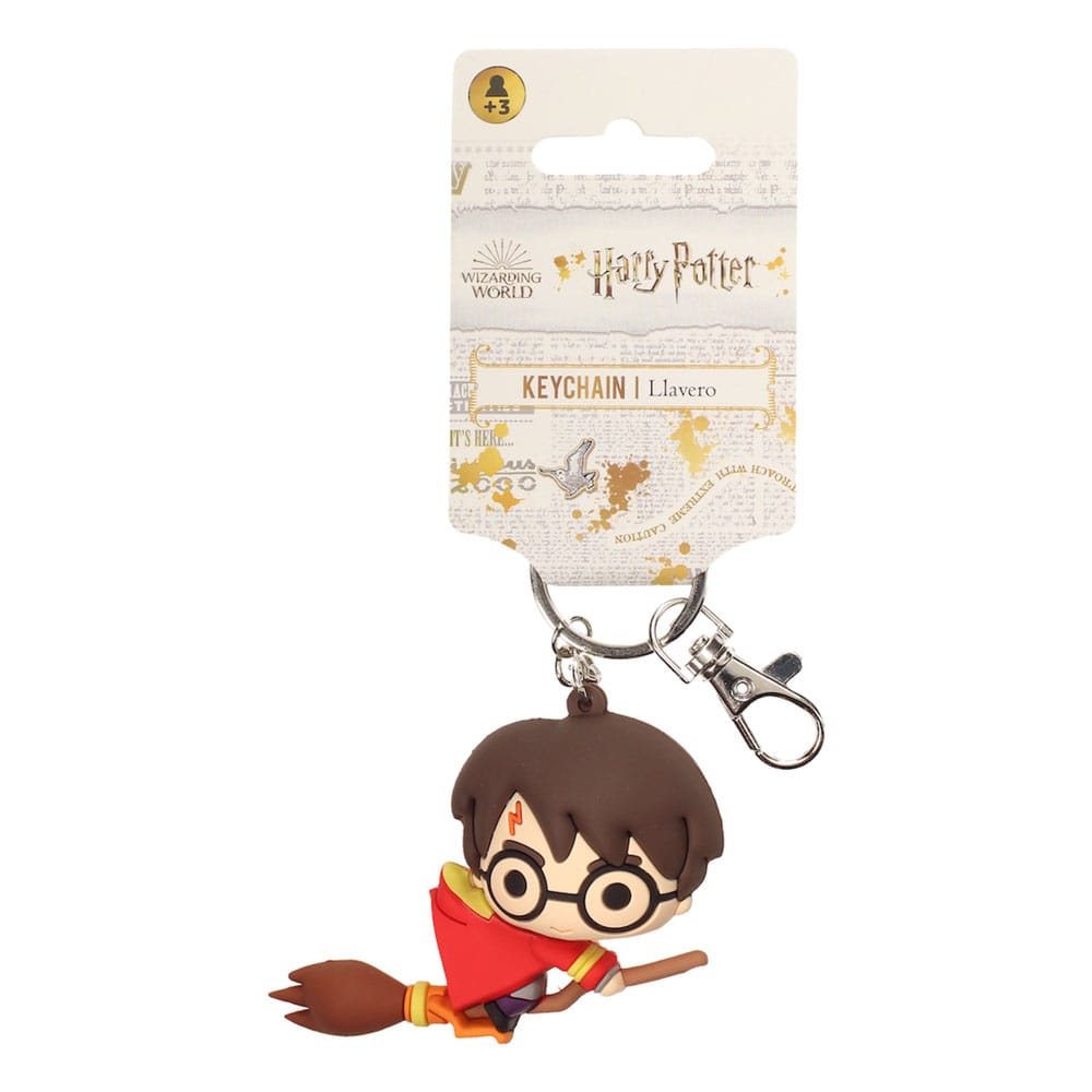 Harry Potter Llavero Caucho Harry Potter & Broomstick 7 cm