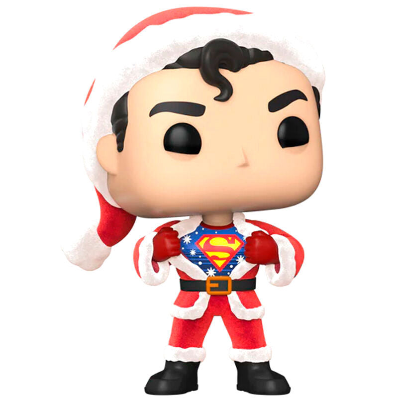 Set Figura POP Tee DC Comics Superman Exclusive Flocked Talla L