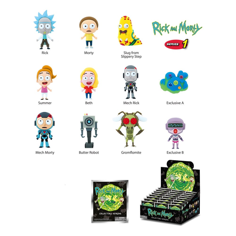 Rick And Morty Colgantes PVC 3D Series 1 Expositor (24)