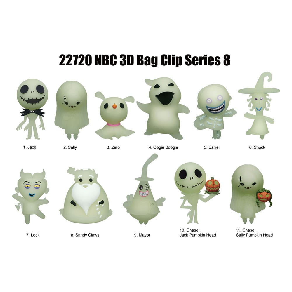 Pesadilla antes de Navidad Colgantes PVC 3D Expositor Glow in the Dark Serie 8 (24)