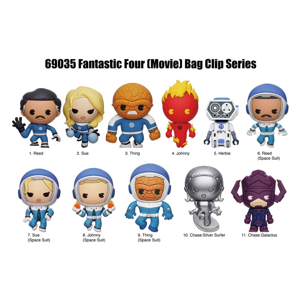 Fantastic Four Colgantes PVC 3D Película Expositor (24)