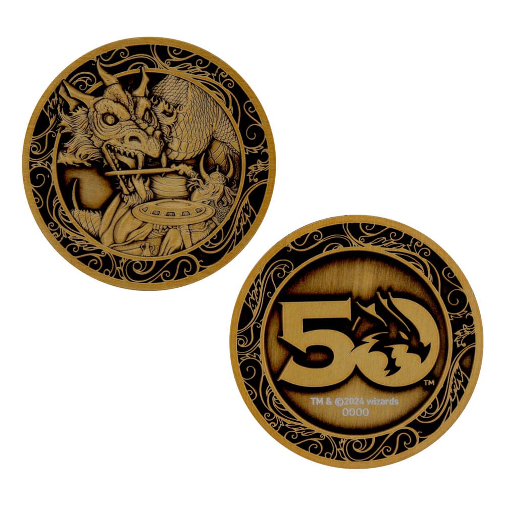 Dungeons & Dragons Moneda 50th Anniversary Antique Gold Edition 4 cm Frikytopia