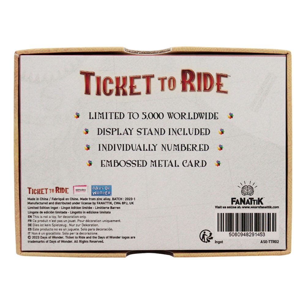 Ticket To Ride Lingote Trans America Express Limited Edition