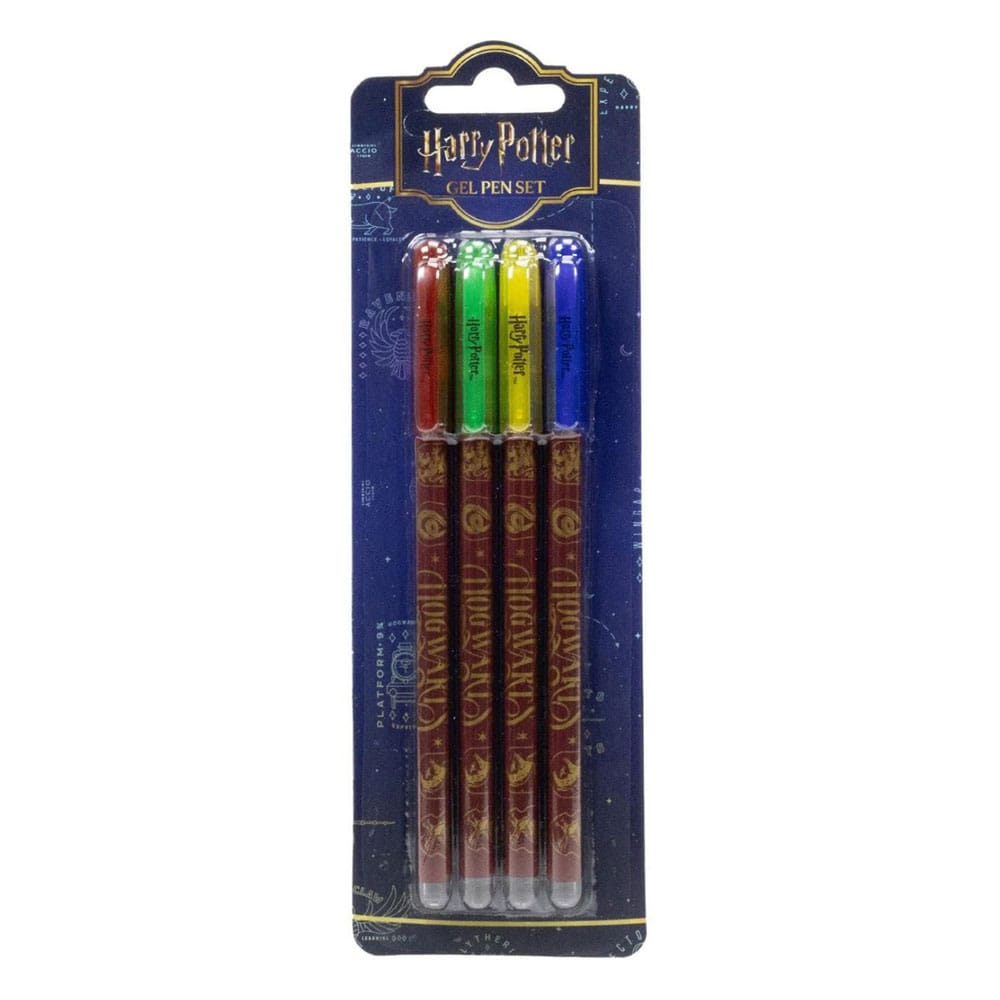 Harry Potter Pack de 4 Bolígrafos de Gel Colourful Crest