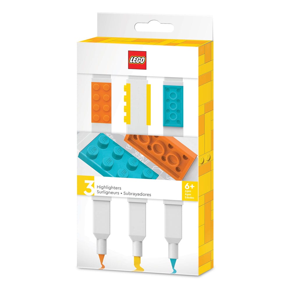 LEGO Pack de 3 Rotuladores Fluorescentes Bricks Frikytopia