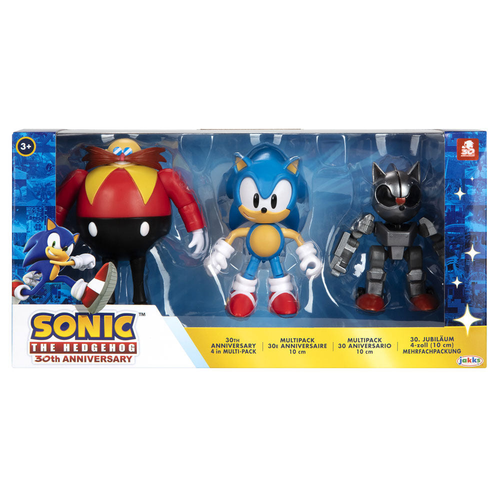 Blister 3 Figuras 30th Anniversary Sonic The Hedgehog 10cm Frikytopia