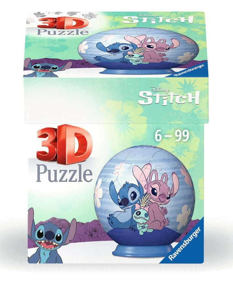 Disney Stitch Puzzle 3D Puzzle-Ball Stitch & Angel (55 Piezas)