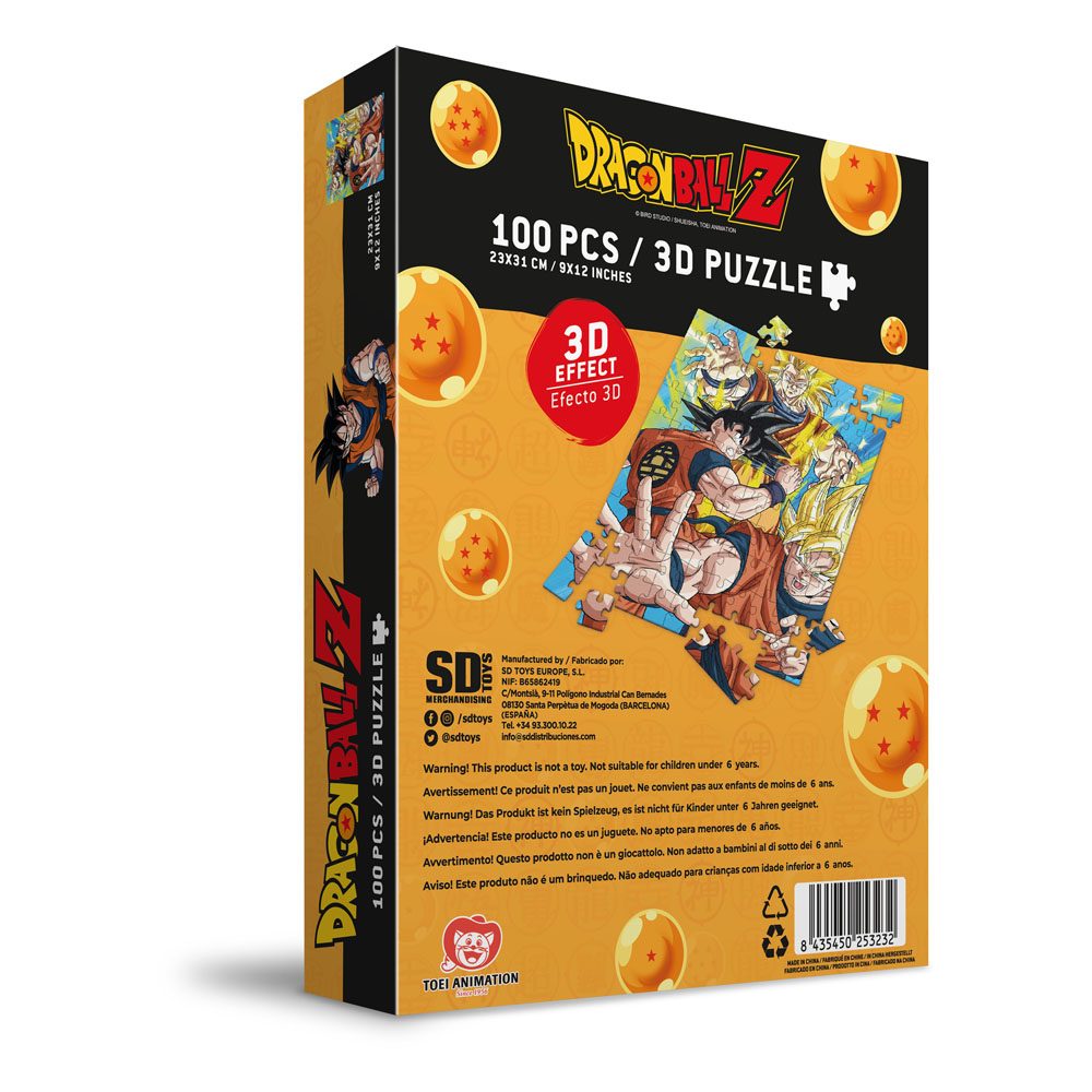 Puzle 100 efecto 3d goku saiyan dragon ball z
