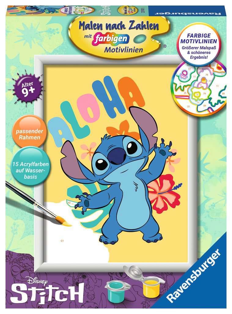 Disney Set de Pintar por Numeros Aloha Stitch 18 x 24 cm *Edición Alemana*