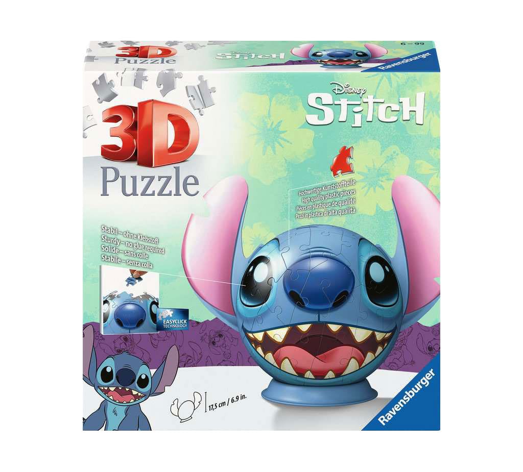 Lilo & Stitch Puzzle 3D Bola con Orejas Stitch (77 Piezas)