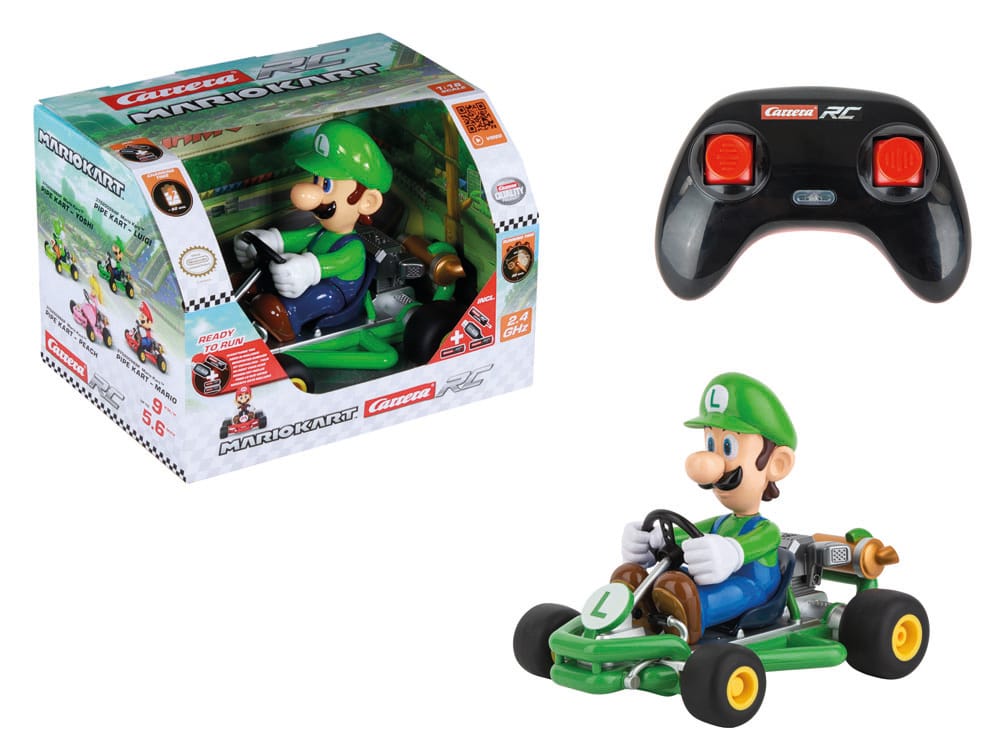 Super Mario Kart Coche Teledirigido RC 1/18 2,4 GHz Pipe Kart Luigi