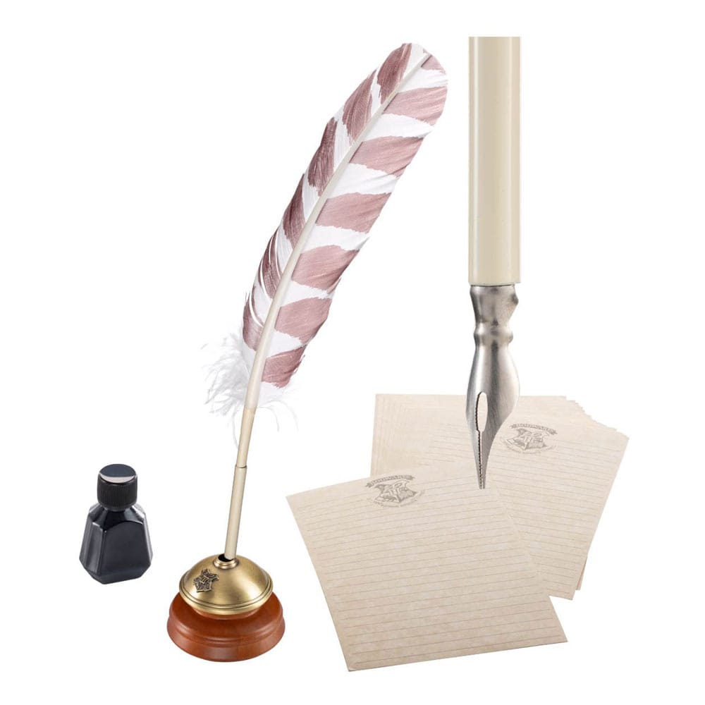 Harry Potter Réplica Pluma de Escribir Hogwarts con Papel con Cabeza de Hogwarts 31 cm Frikytopia