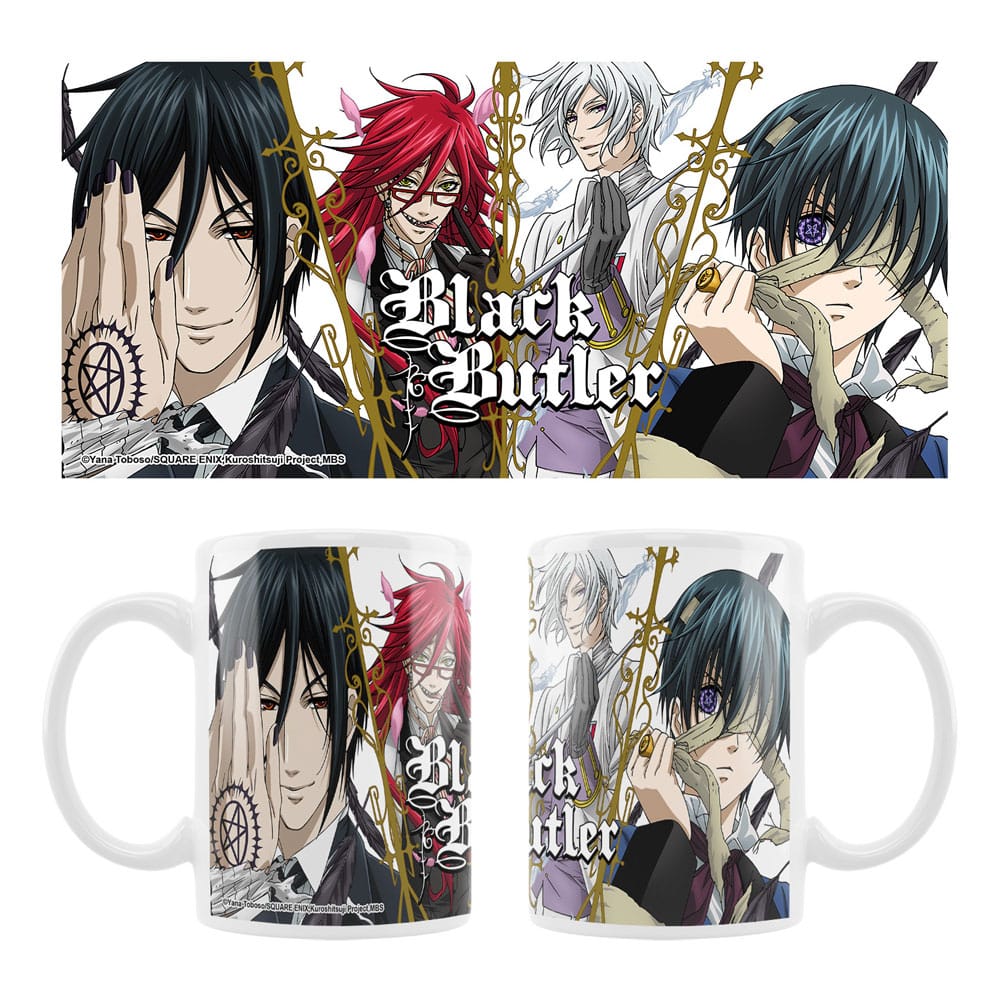 Black Butler Taza Cerámica Sebastian, Grell, Ash, Ciel Frikytopia