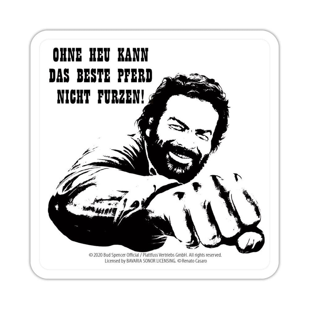 Bud Spencer Posavasos de Hojalata Faust Pferd 10 x 10 cm