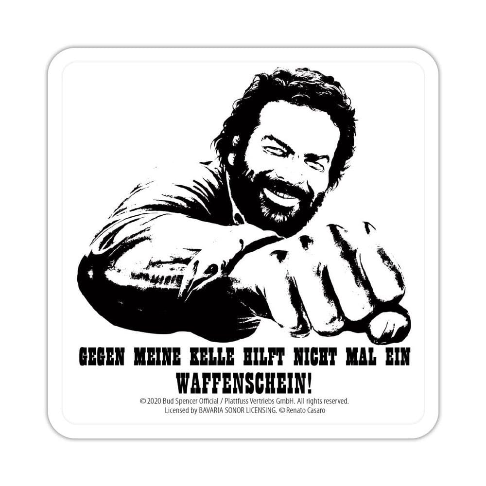 Bud Spencer Posavasos de Hojalata Kelle 10 x 10 cm