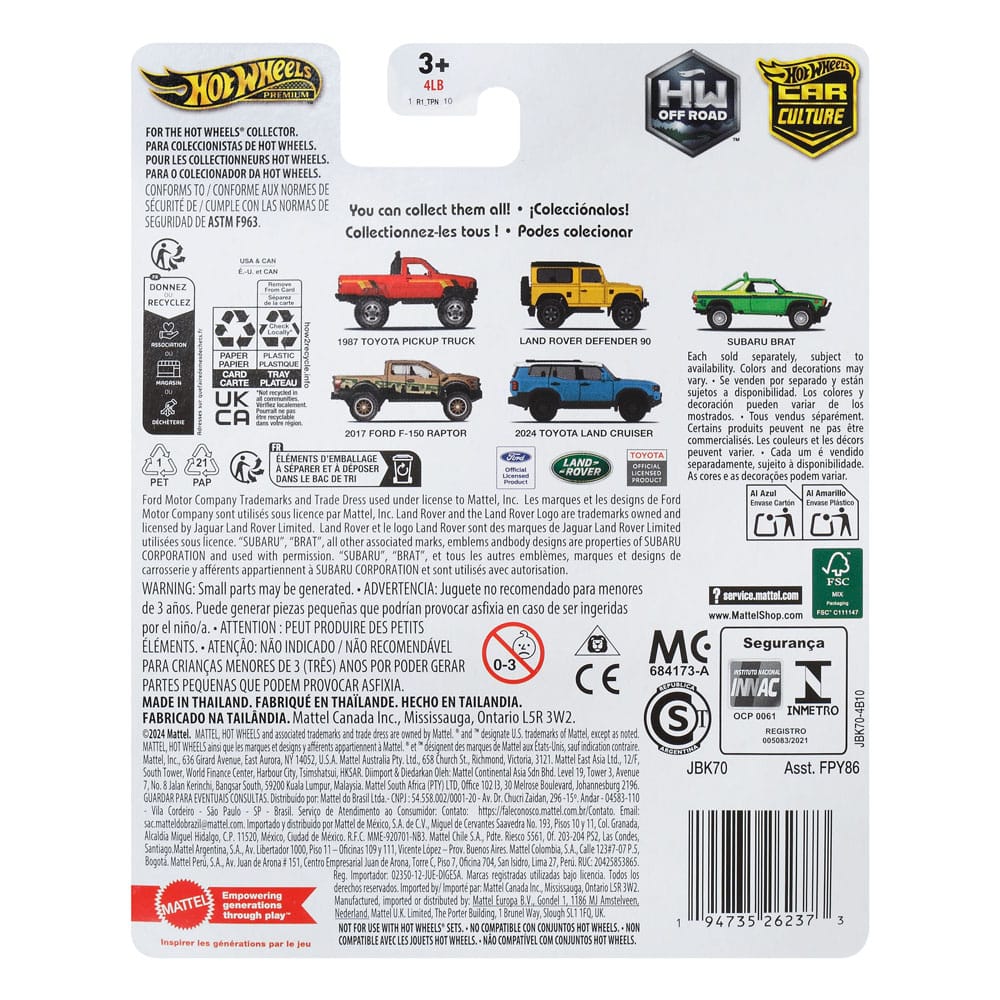 Hot Wheels Premium Vehículo Die-Cast Car Culture 1/64 2017 Ford F-150 Raptor