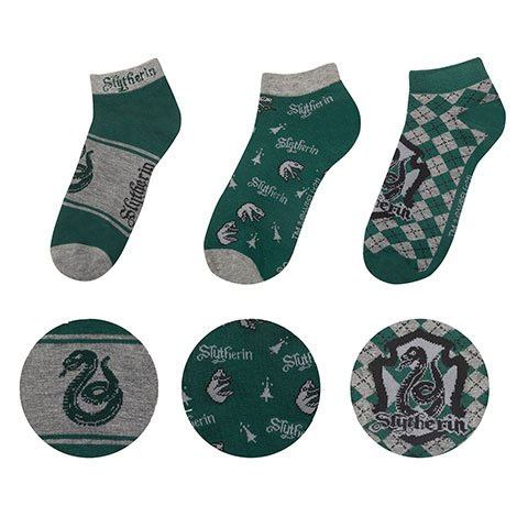 Harry Potter Pack de 3 Pares de calcetines tobilleros Slytherin Frikytopia