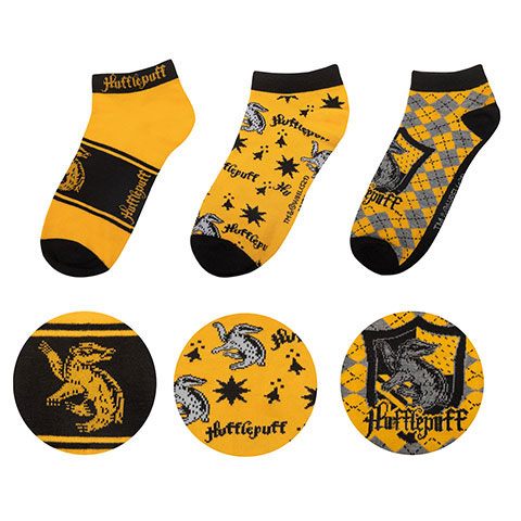 Harry Potter Pack de 3 Pares de Calcetines Tobilleros Hufflepuff