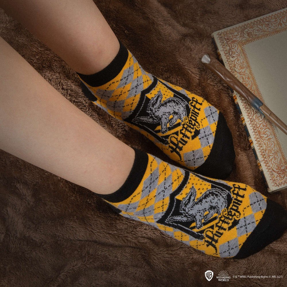 Harry Potter Pack de 3 Pares de Calcetines Tobilleros Hufflepuff