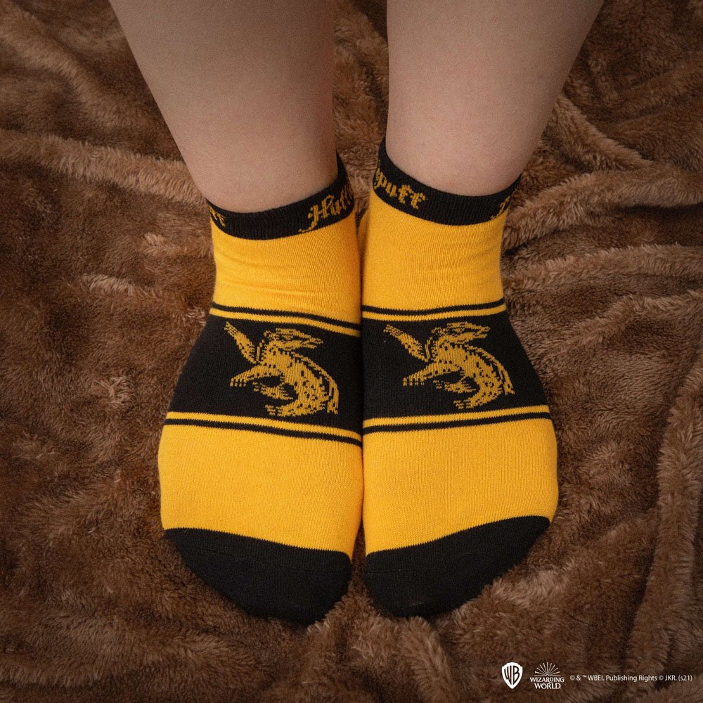 Harry Potter Pack de 3 Pares de Calcetines Tobilleros Hufflepuff