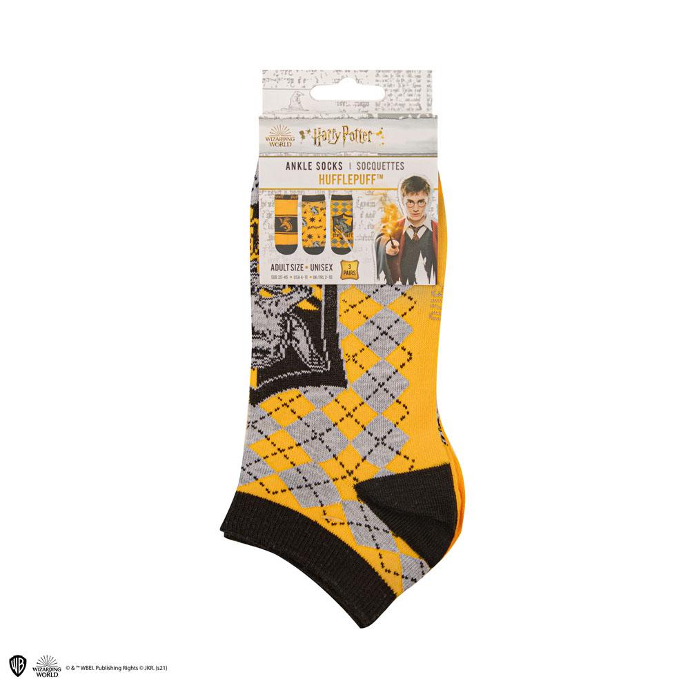 Harry Potter Pack de 3 Pares de Calcetines Tobilleros Hufflepuff
