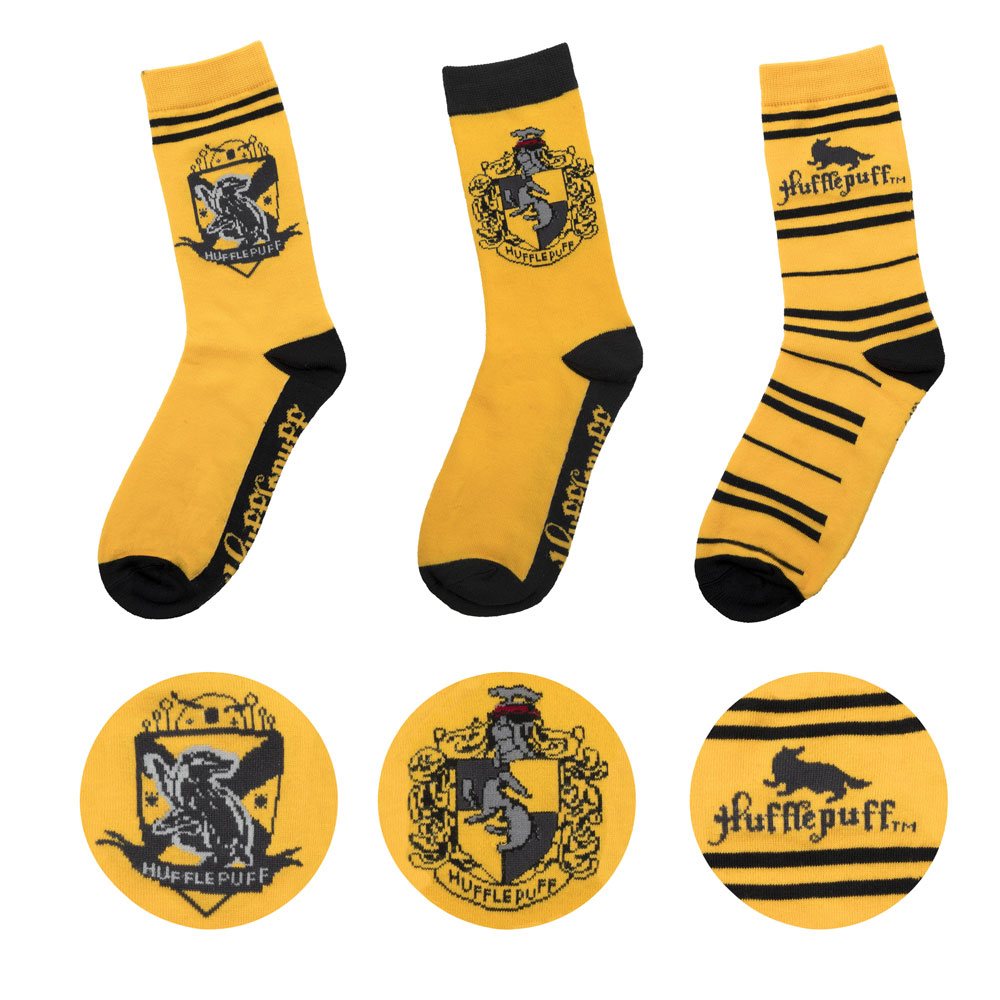 Harry Potter Pack de 3 Pares de Calcetines Hufflepuff