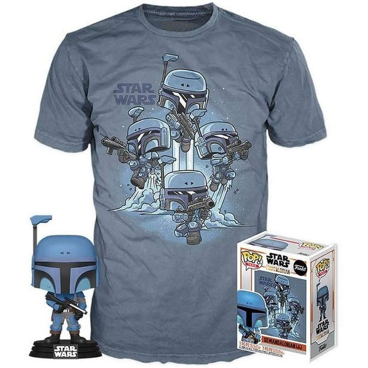 Set Figura POP Tee Star Wars Mandalorian Talla L
