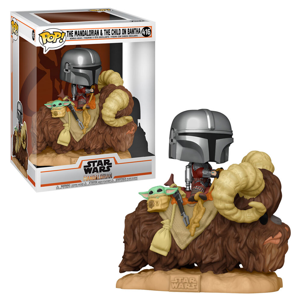 Figura POP Star Wars The Mandalorian Mando On Bantha With Child Frikytopia