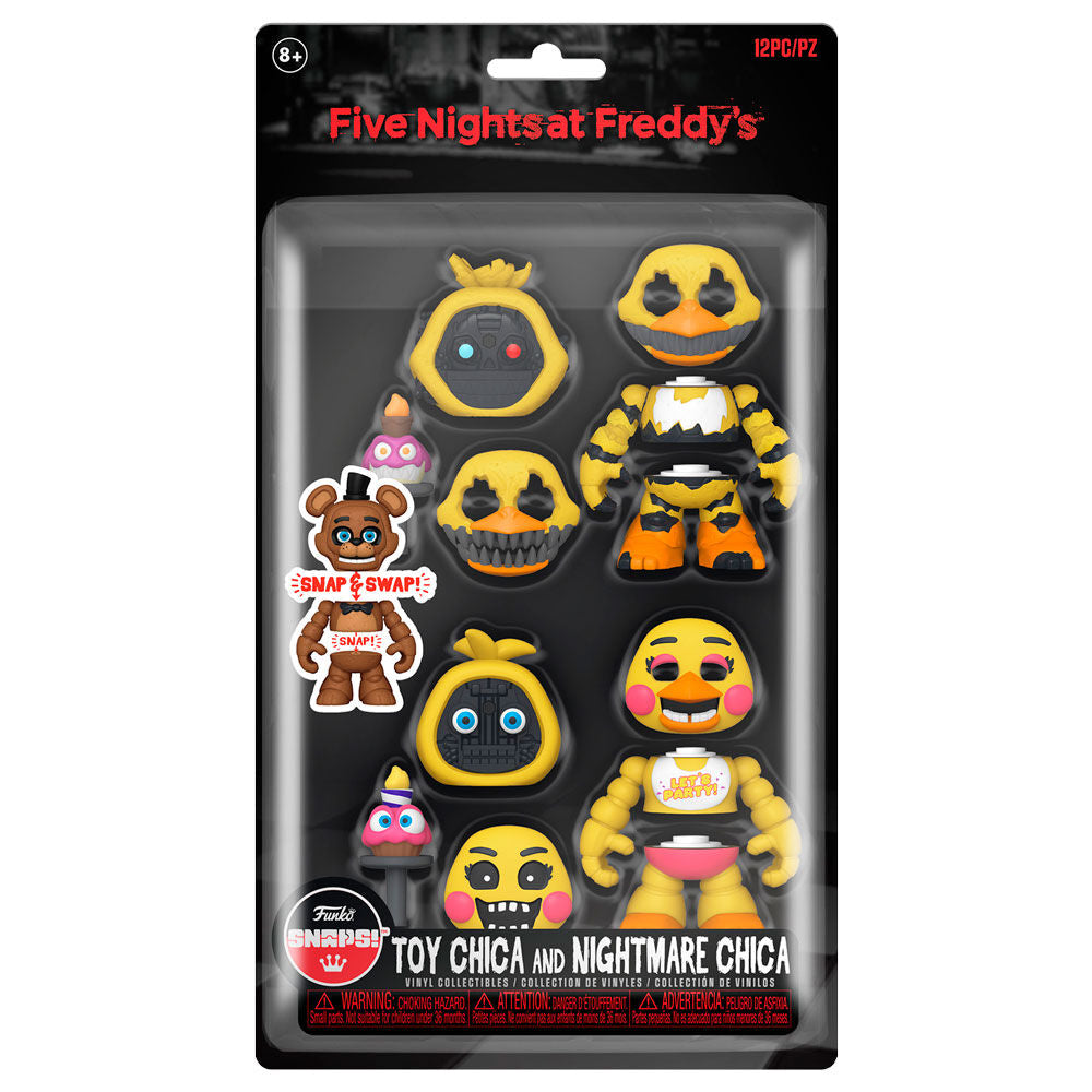 Blister 2 figuras Snaps! Five Nights at Freddys Toy Chica and Nightmare Chica Frikytopia