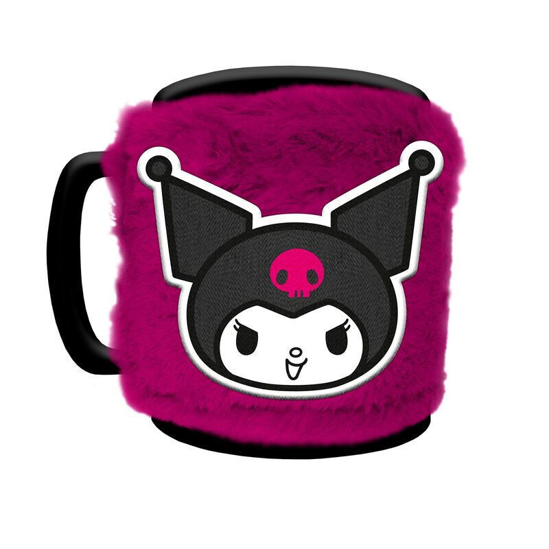 Taza Funda de Peluche Kuromi Hello Kitty 440ml