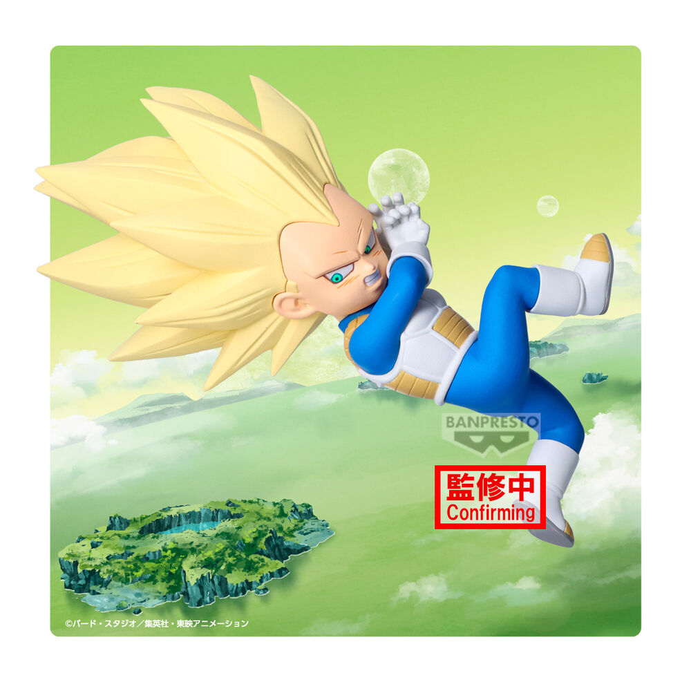 Figura Banpresto Dragon Ball Daima Super Saiyan 3 Vegeta Mini con Panel 13 cm