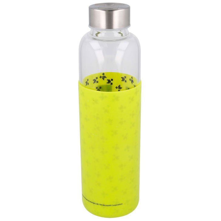 Botella Cristal Minecraft Funda Silicona 585ml