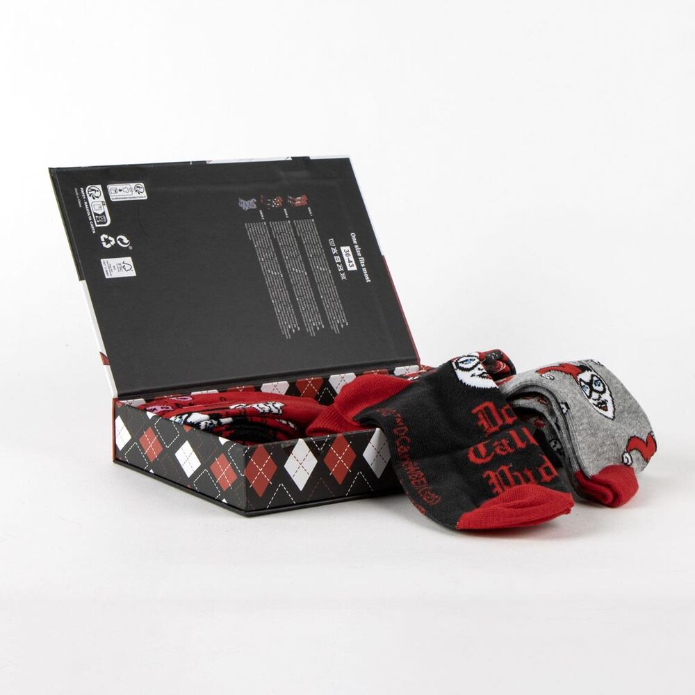 Set 3 Calcetines Harley Quinn DC Comics Adulto