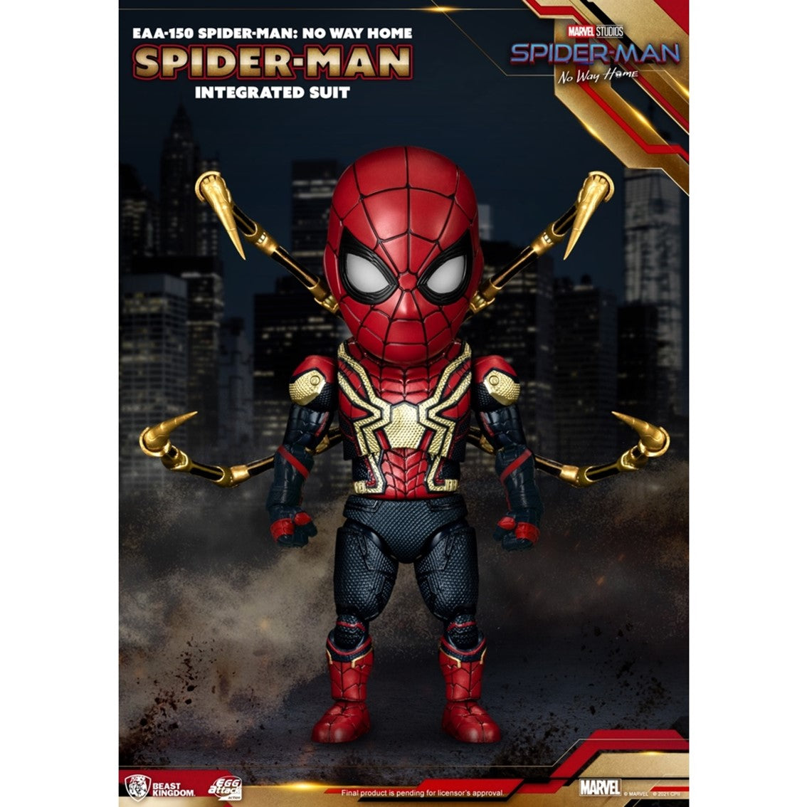 Figura beast kingdom egg attack marvel spider - man no way home traje integrado Frikytopia