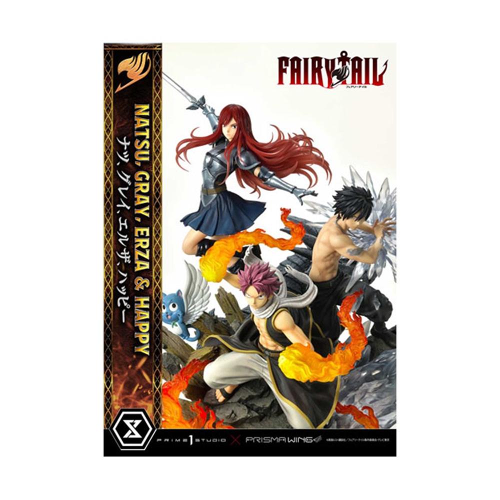 Figura prime 1 studio fairy tail estatua natsu gray erza happy deluxe version Frikytopia