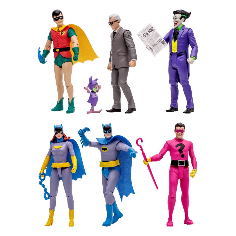 Surtido de 6 Figuras Mcfarlane Dc Retro Batman 66 15 cm