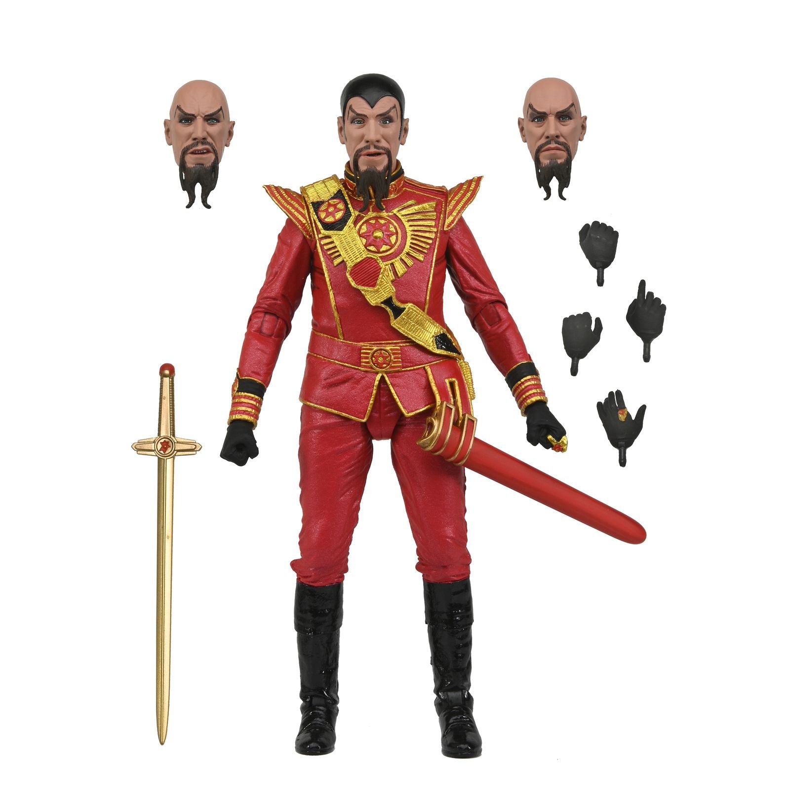 Figura neca flash gordon (1980) ultimate ming (red military outfit) Frikytopia