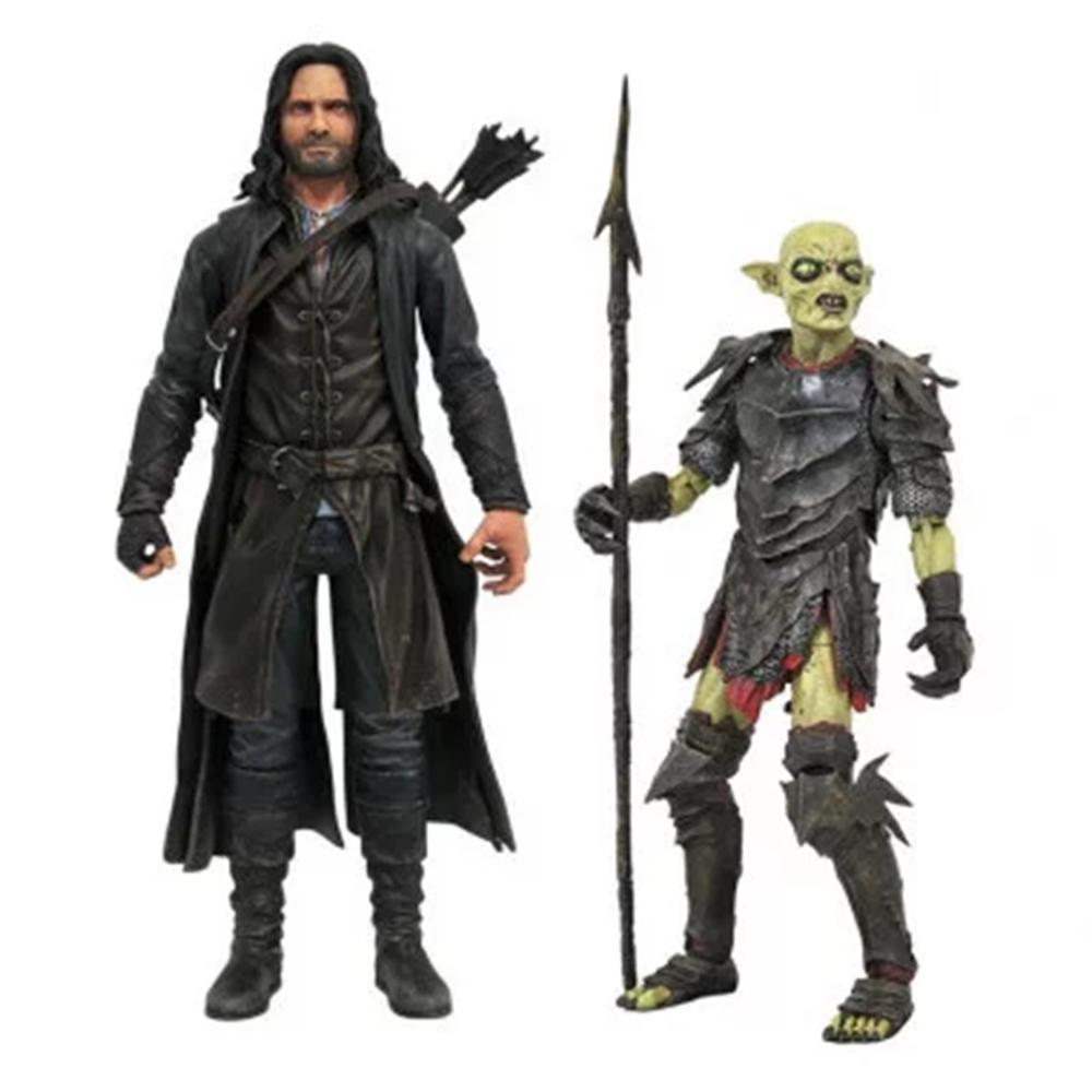 Surtido de figuras diamond collection el señor de los anillos series deluxe action aragorn y orco de moria (6) Frikytopia