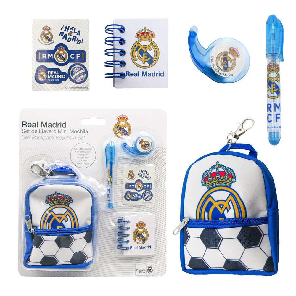 Set Papeleria Mini Mochila Real Madrid
