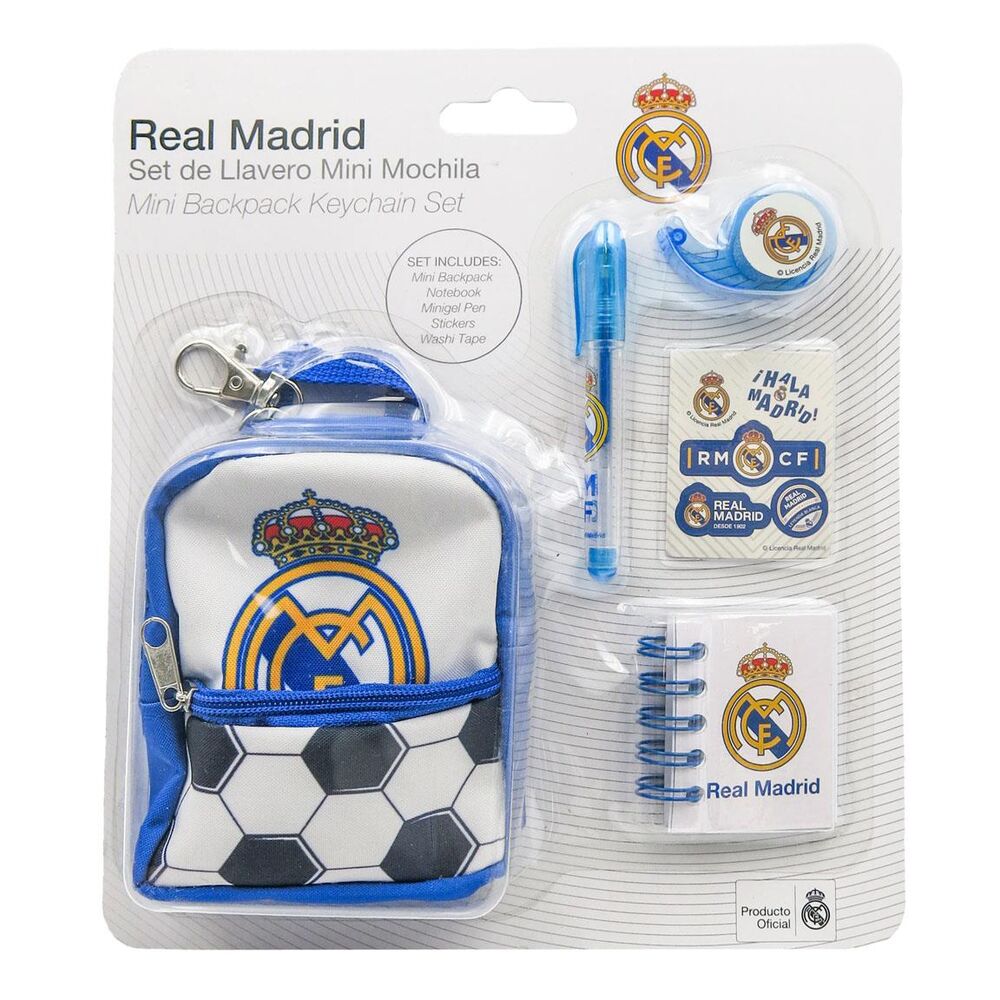 Set papeleria Mini Mochila Real Madrid Frikytopia