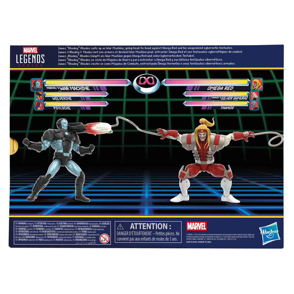 Blister 2 Figuras Marvel's War Machine Vs Marvel's Omega Red Gamerverse Marvel Legends Series 15 cm