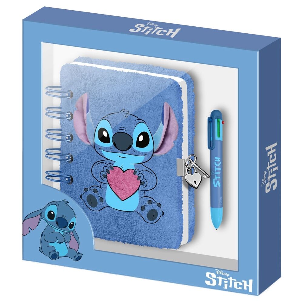 Diario peluche + Boligrafo Stitch Disney Frikytopia