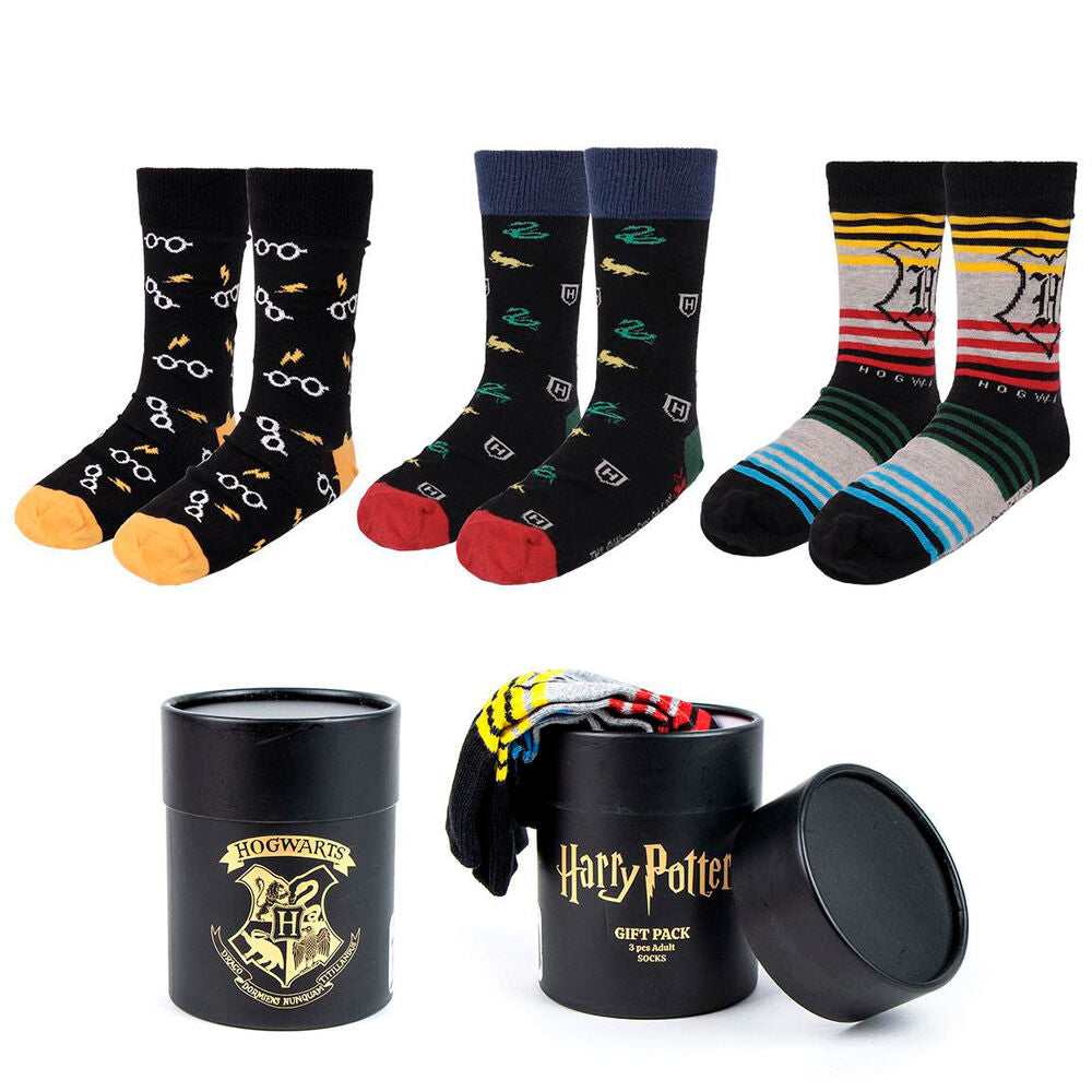 Set 3 calcetines Harry Potter adulto surtido Frikytopia