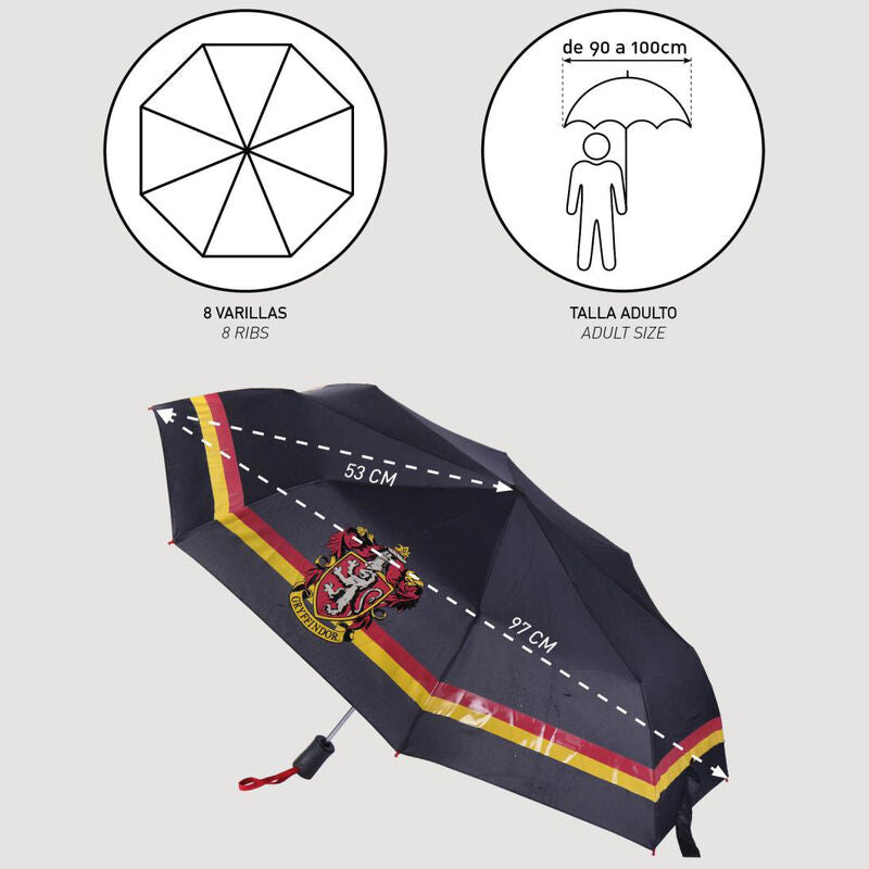 Paraguas Automatico Plegable Griffindor Harry Potter 53 cm
