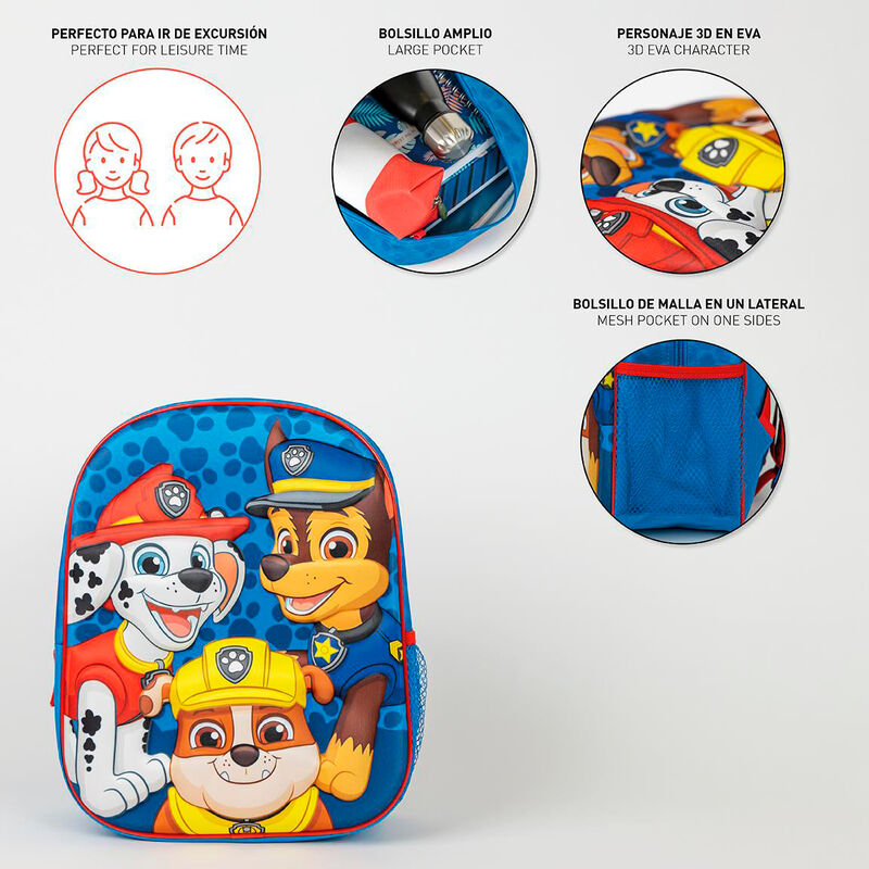 Mochila 3D Patrulla Canina Paw Patrol 31 cm