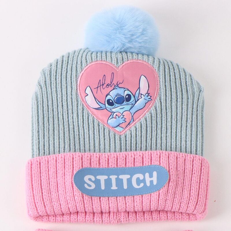 Conjunto Gorro Guantes Braga Cuello Stitch Disney