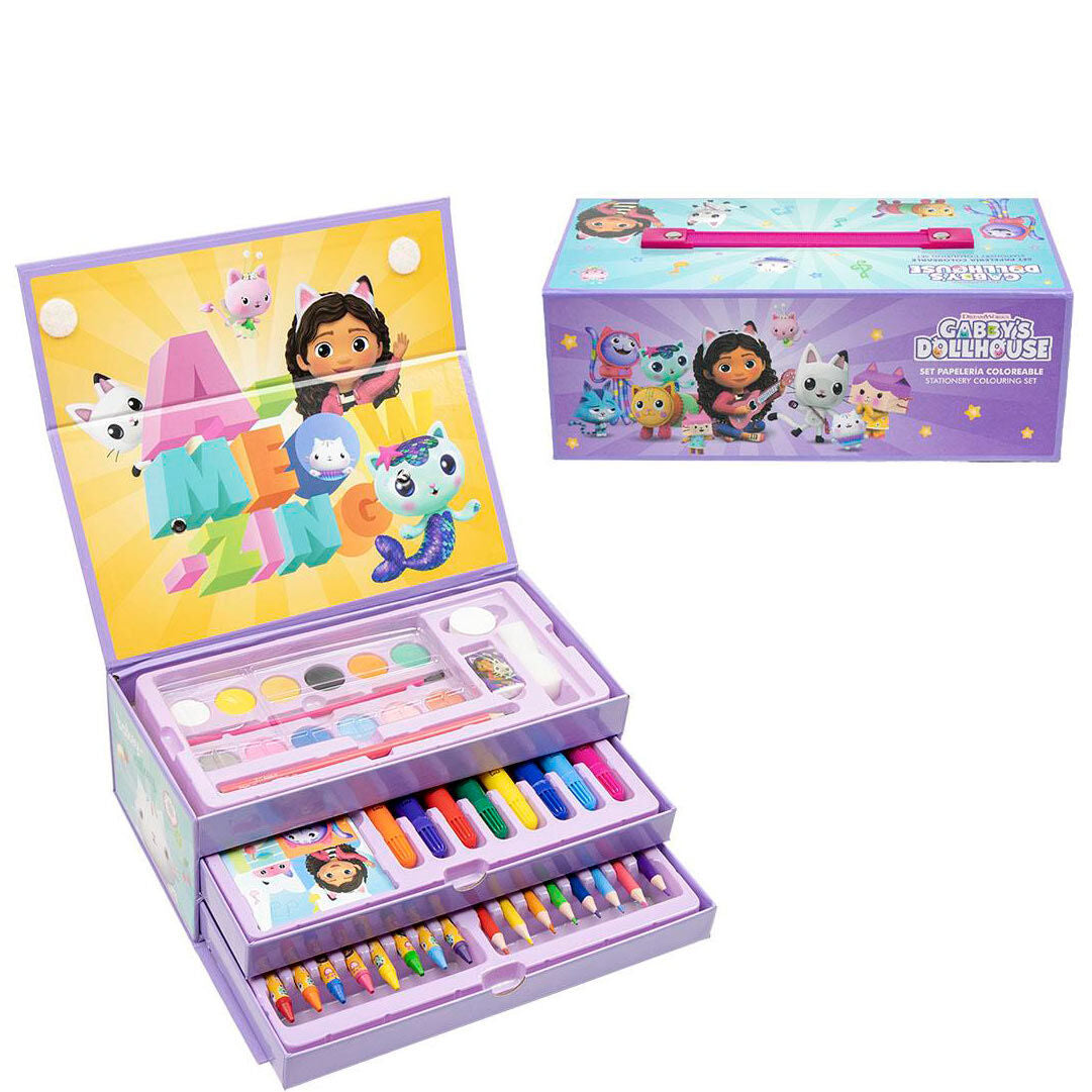 Maletin papeleria coloreable La Casa de Muñecas de Gabby Frikytopia